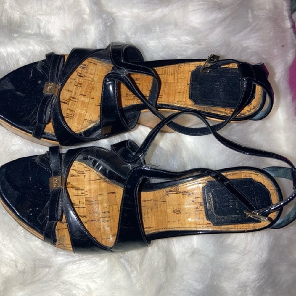 Black Dior wedges